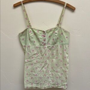 Lilly Pulitzer Green and Pink Eyelet Top